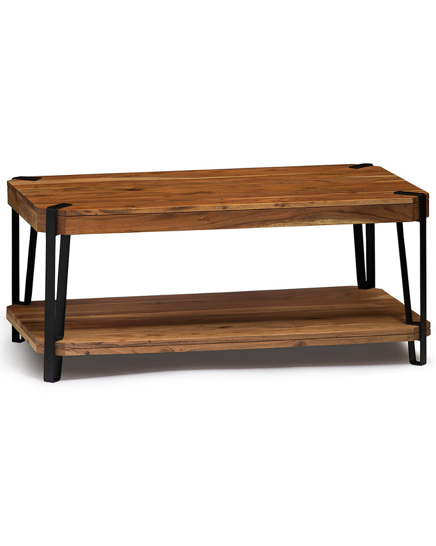 Alaterre Ryegate Natural Live Edge Solid Wood With Metal Large Coffee Table