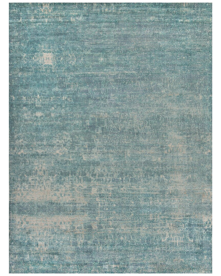 Exquisite Rugs Reflections Hand-loomed Bamboo Silk-blend Rug In Teal