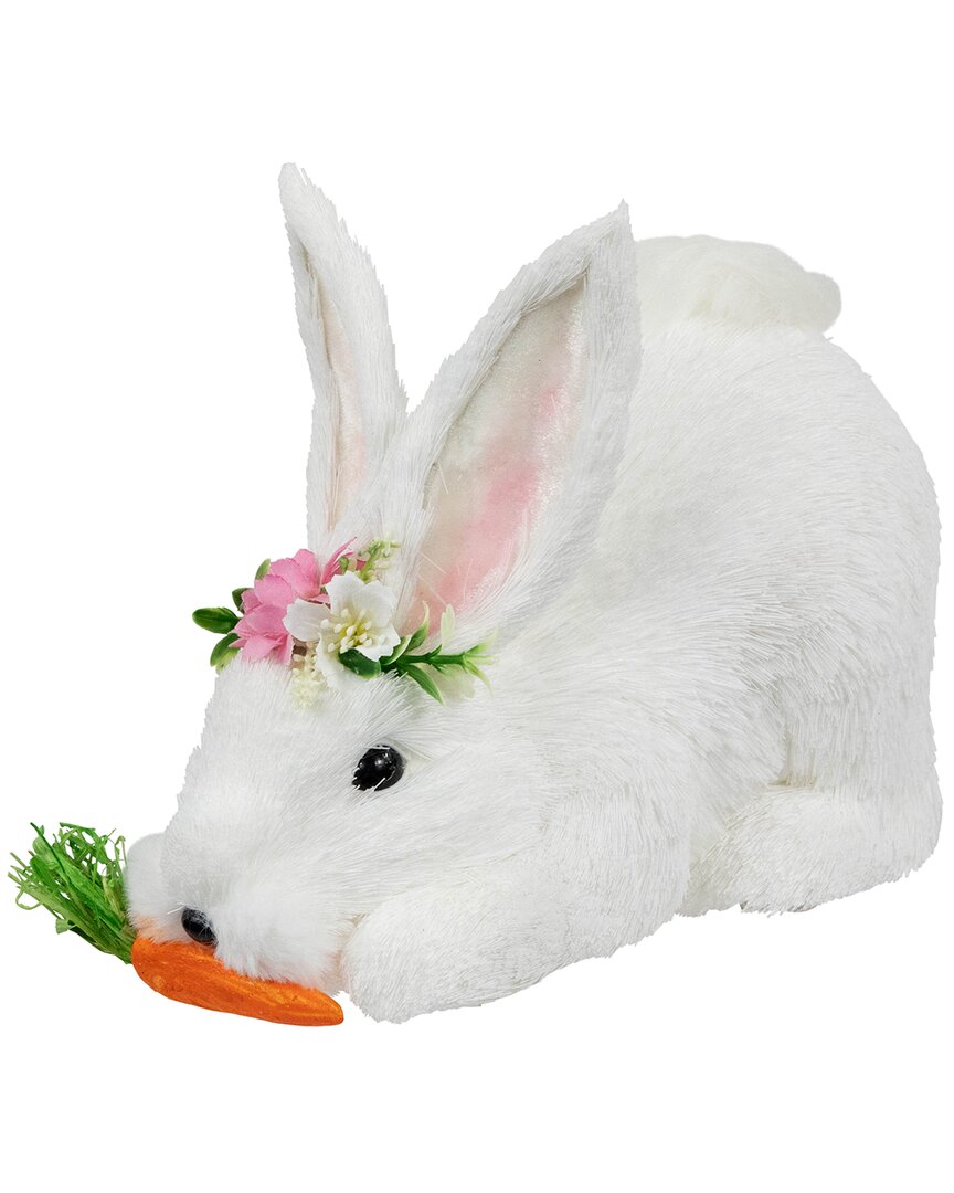 Northlight Easter Rabbit With Carrot Figurine In White