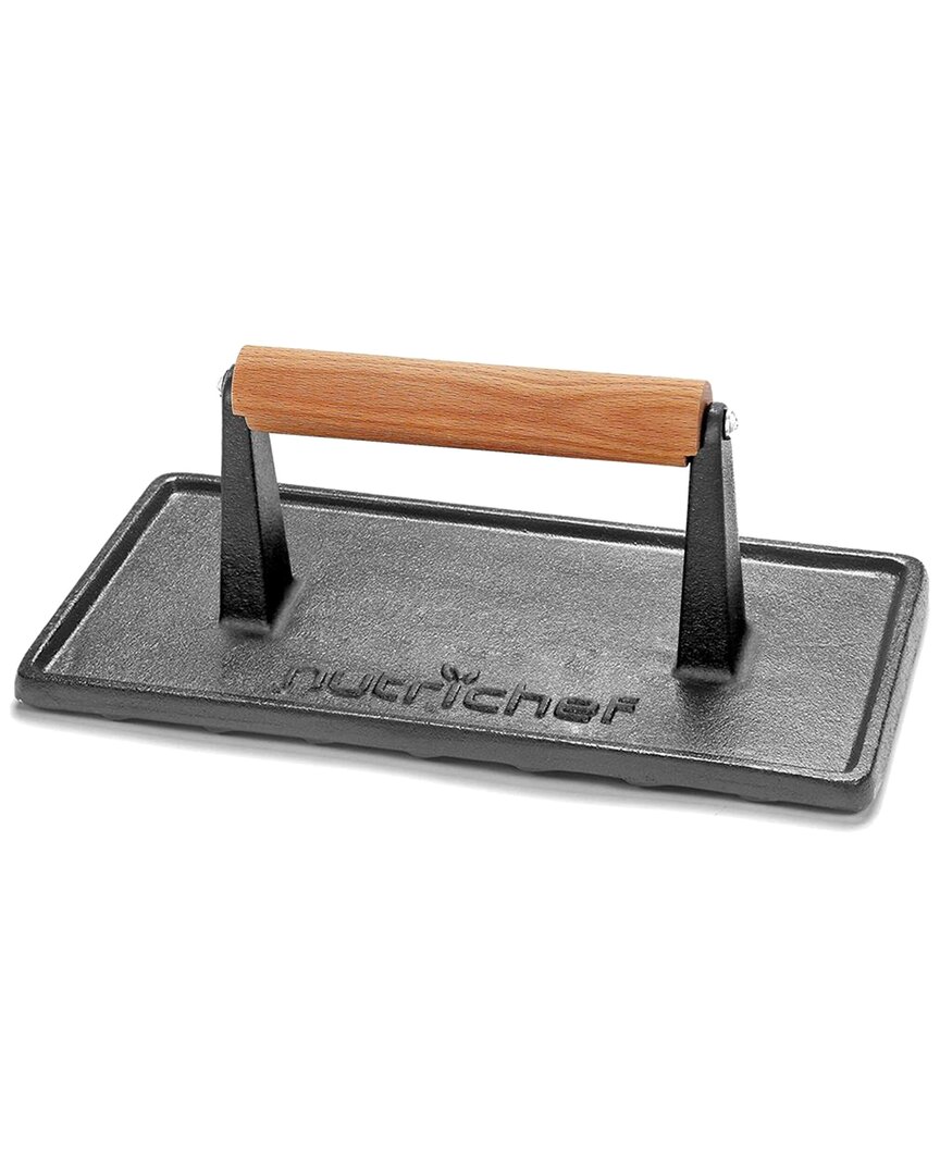 Nutrichef Cast Iron Grill Press In Black