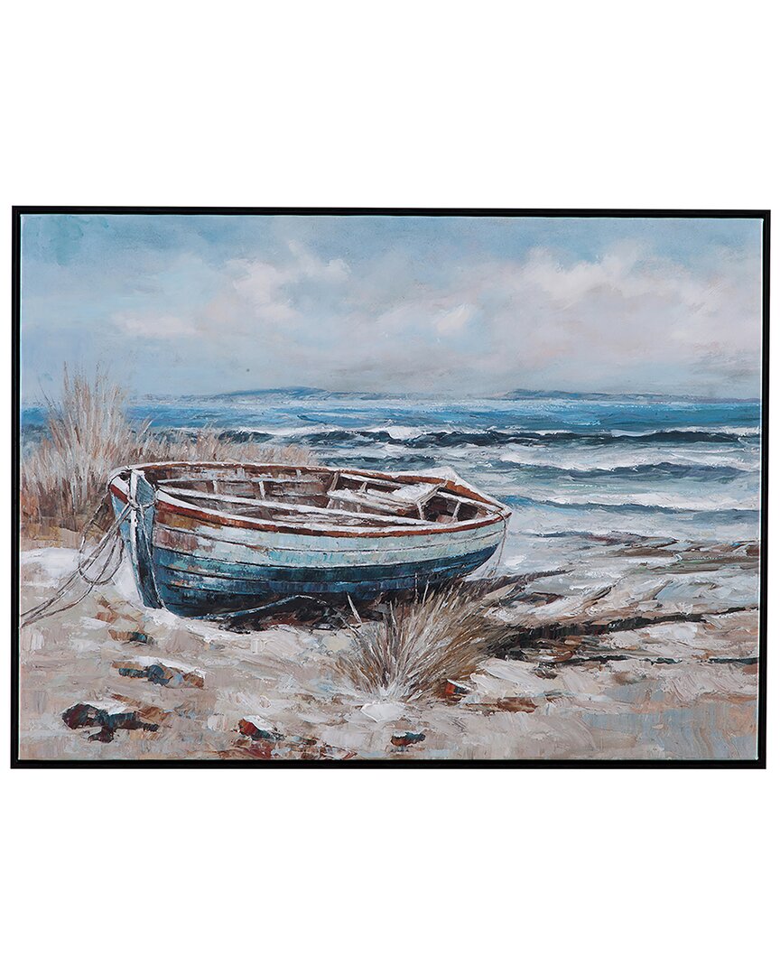 Bassett Mirror Mo Bay Framed Canvas In Blue