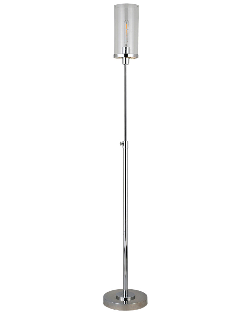 Abraham + Ivy Frieda Polished Nickel Floor Lamp With Clear Glass Shade In Silver