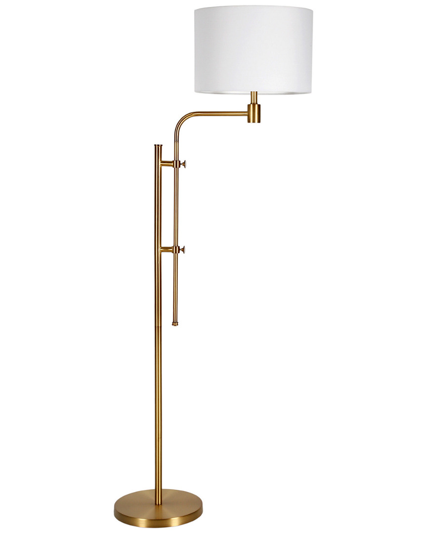 Shop Abraham + Ivy Polly Height-adjustable Brass Floor Lamp In Gold