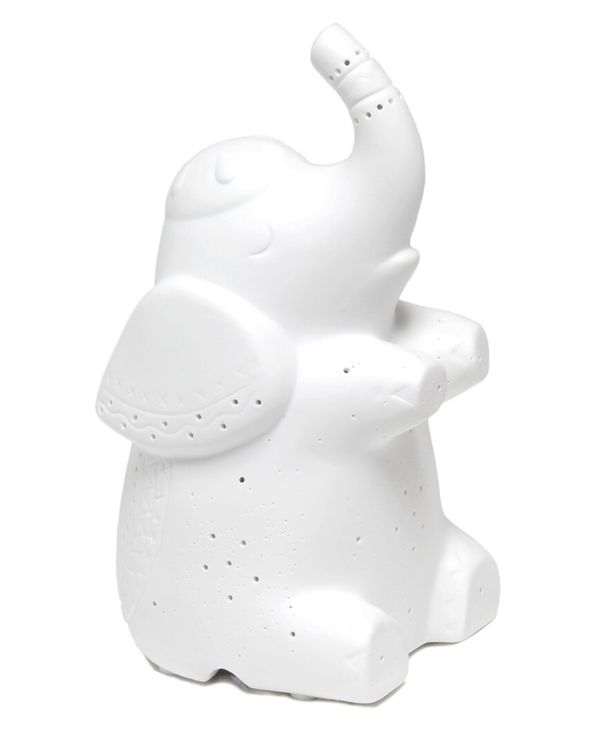 Lalia Home Porcelain Elephant Shaped Table Lamp In White