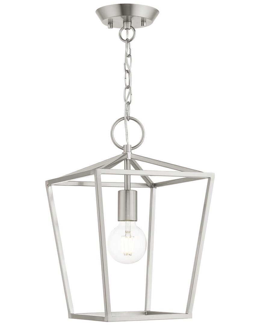 Livex Lighting 1-light Brushed Nickel Convertible Semi Flush Lantern