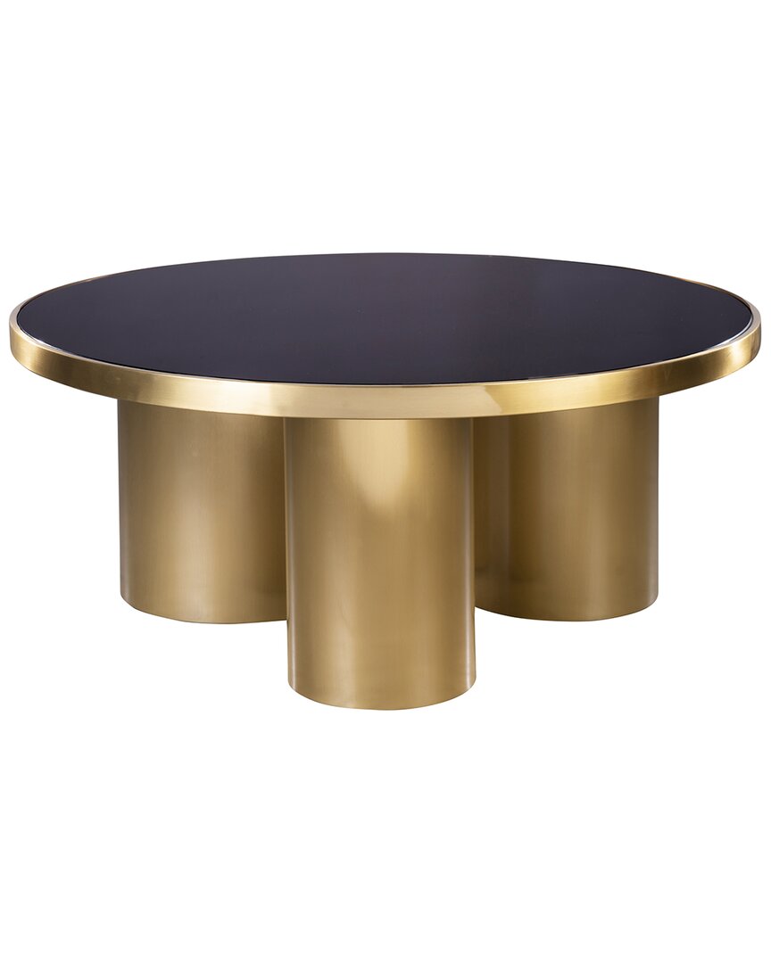 Statements By J Balmain Modern Round Coffee Table In Gold