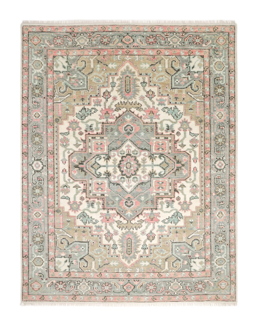 SOLO RUGS SOLO RUGS MIRANDA TRADITIONAL FLORAL HAND-KNOTTED WOOL-BLEND AREA RUG