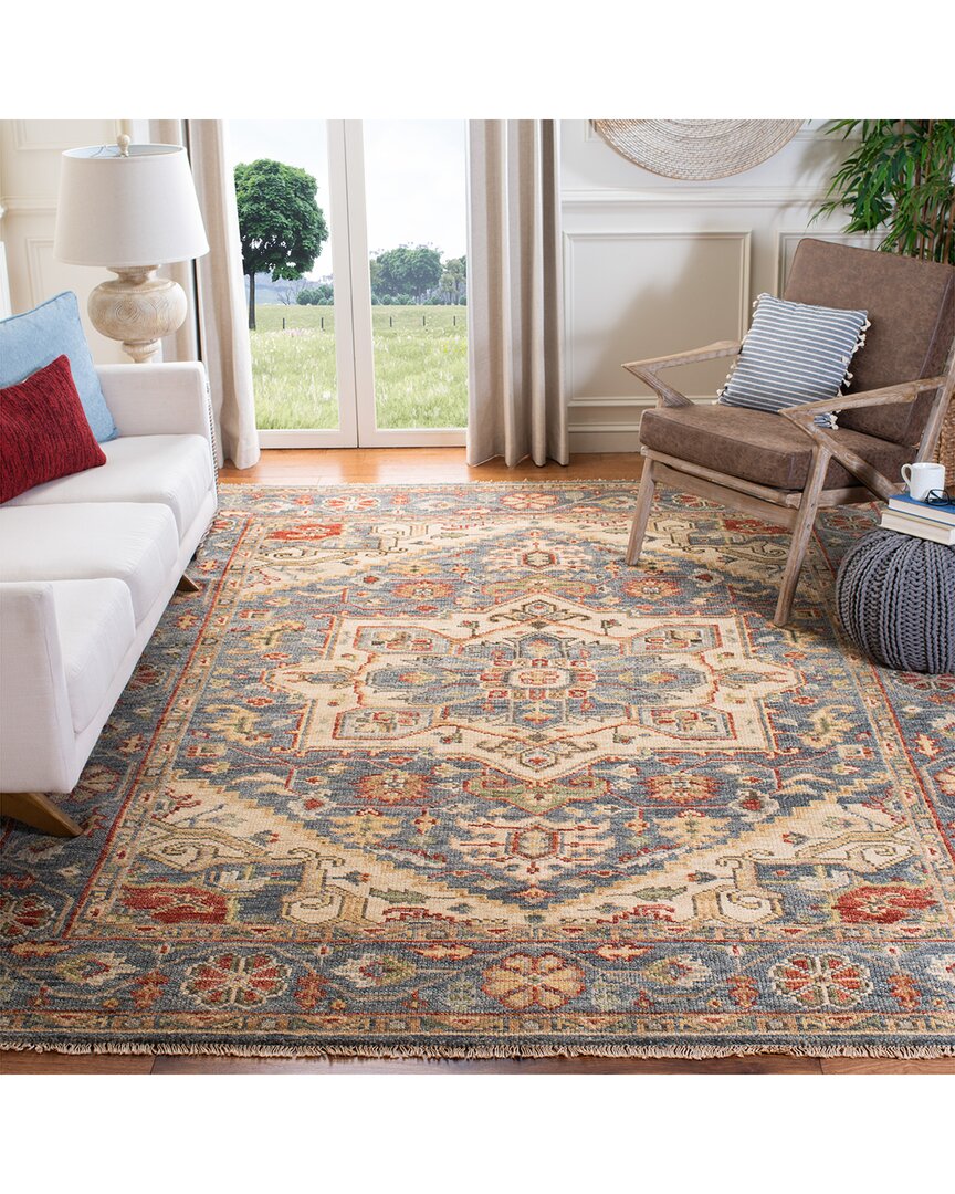 Safavieh Samarkand Hand Knotted Wool Rug In Blue