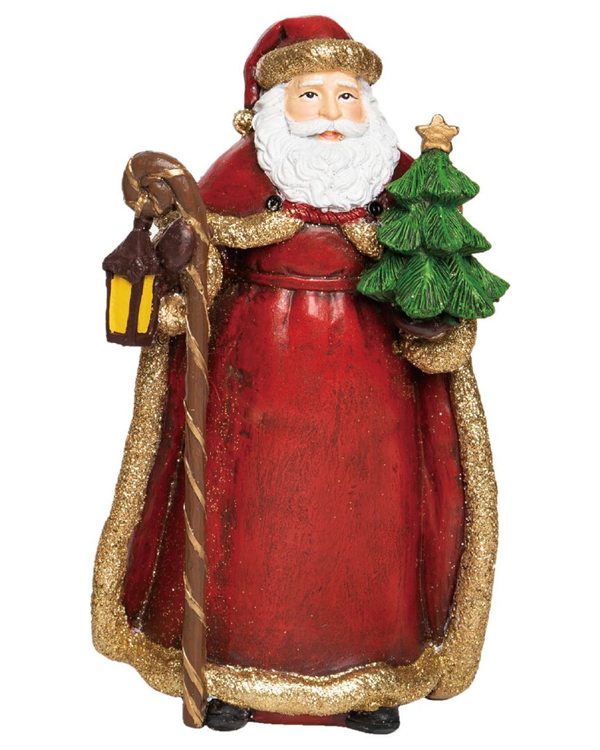 Transpac Resin 9in Multicolored Christmas Gilded Santa Figurine