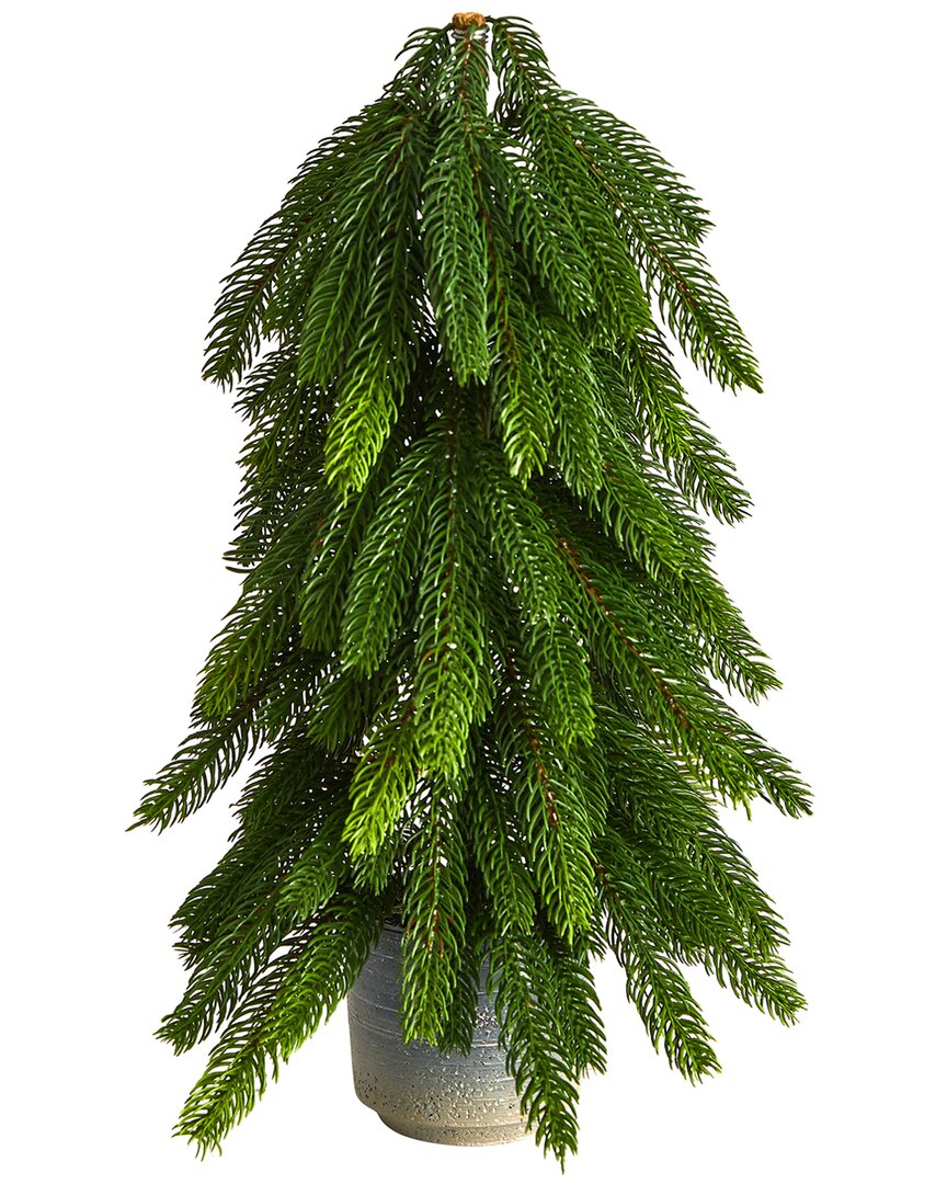 Nearly Natural 17in Christmas Pine Artificial Tree In Green