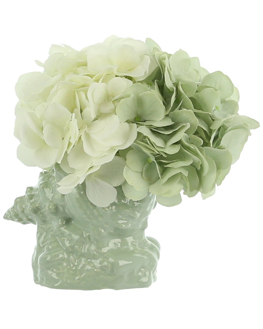 Creative Displays Assorted Hydrangeas In Shell Vase In White