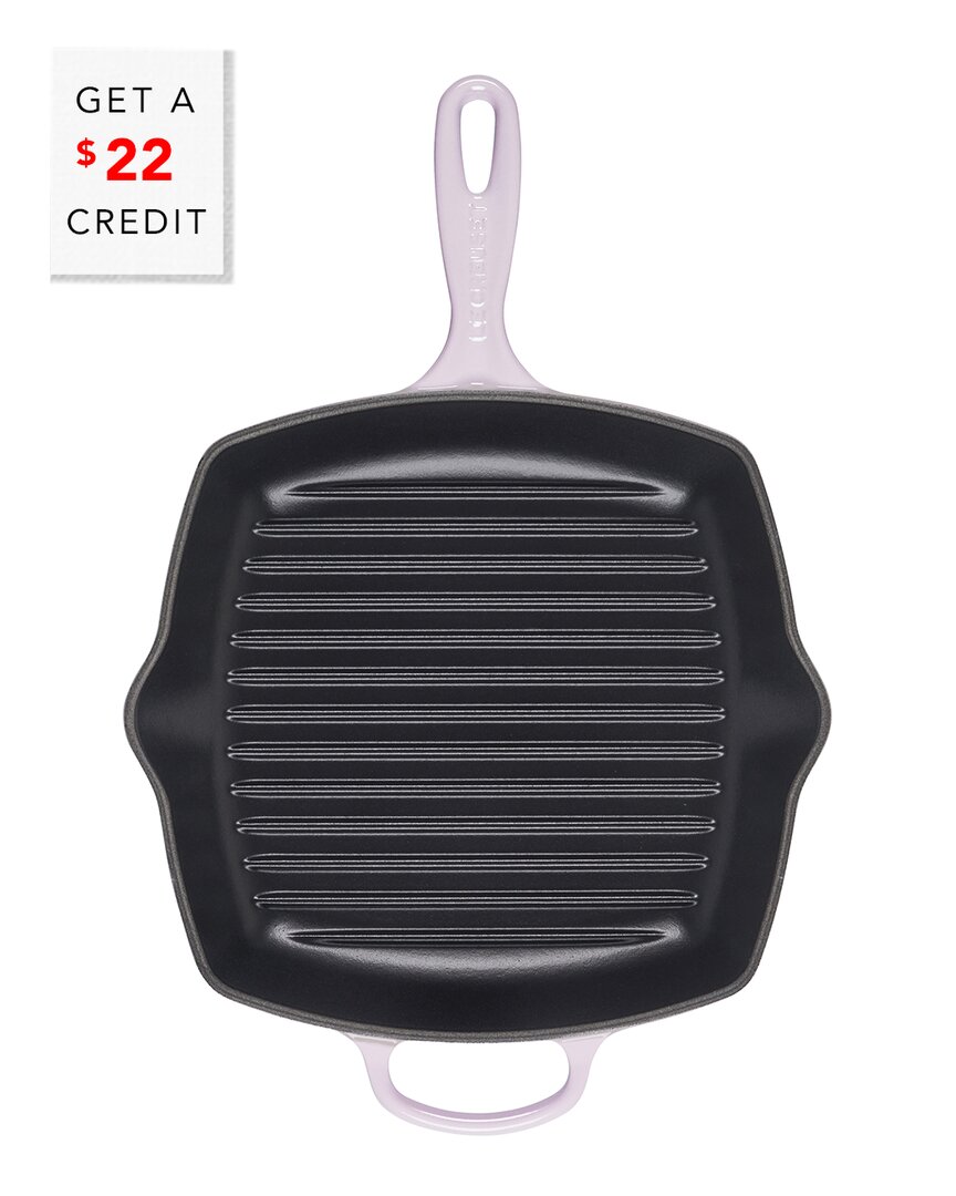 Le Creuset Shallot 10.25 Signature Square Skillet Grill With $23 Credit