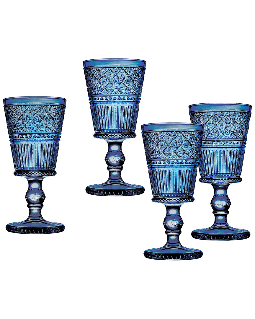 Shop Godinger Claro Set Of 4 Blue Goblets