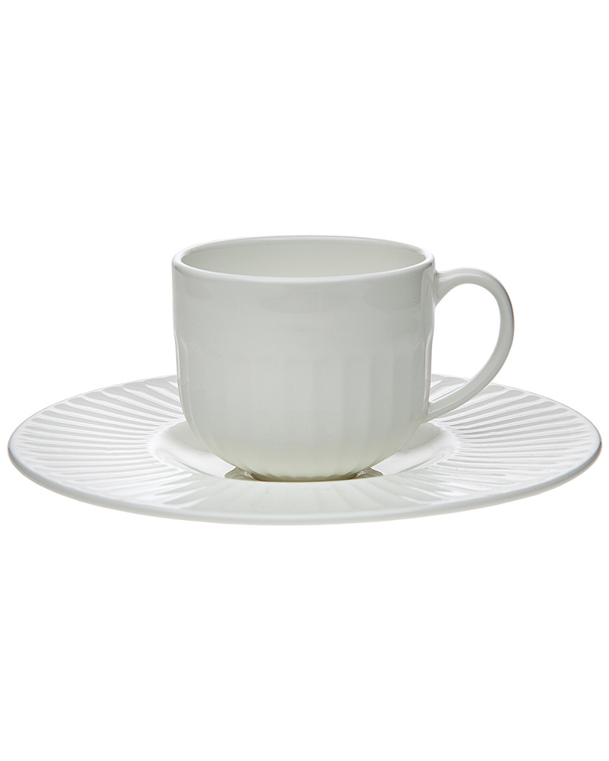 Godinger Dnu Unprofitable  8pc Espresso Cup & Saucer Set In White