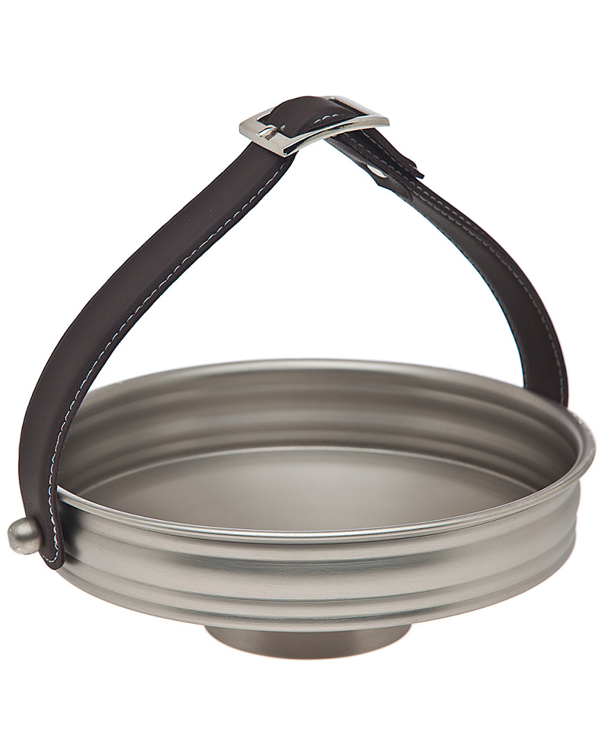 Godinger Basket With Leather Handle In Platinum