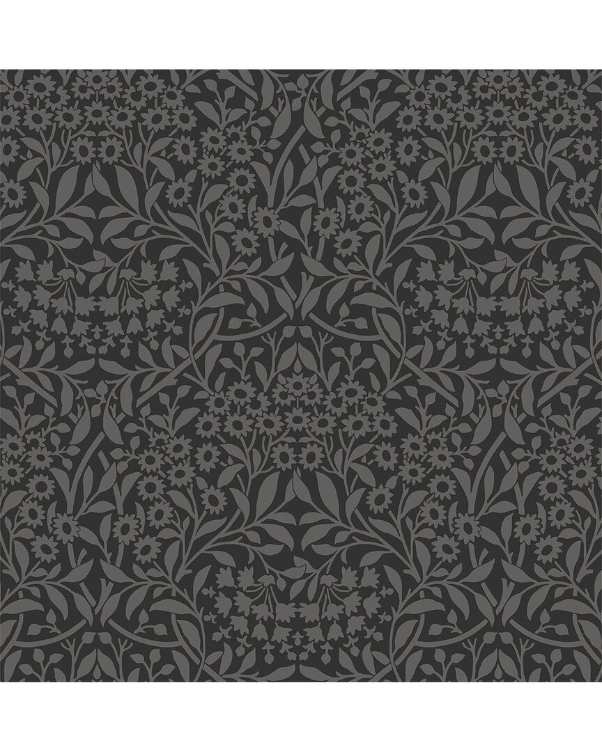 NUWALLPAPER NUWALLPAPER CHARCOAL DARCY PEEL & STICK WALLPAPER