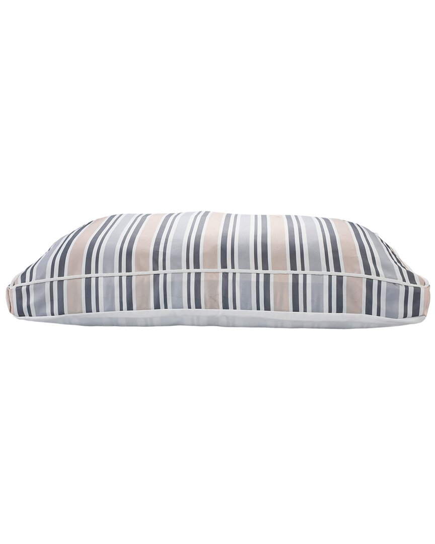 Lr Home Striped Pillow Dog & Cat Bed With Removable Cover In Grey