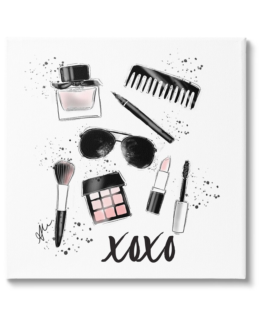 STUPELL XOXO GLAM COSMETICS MAKEUP CANVAS WALL ART BY ALISON PETRIE 