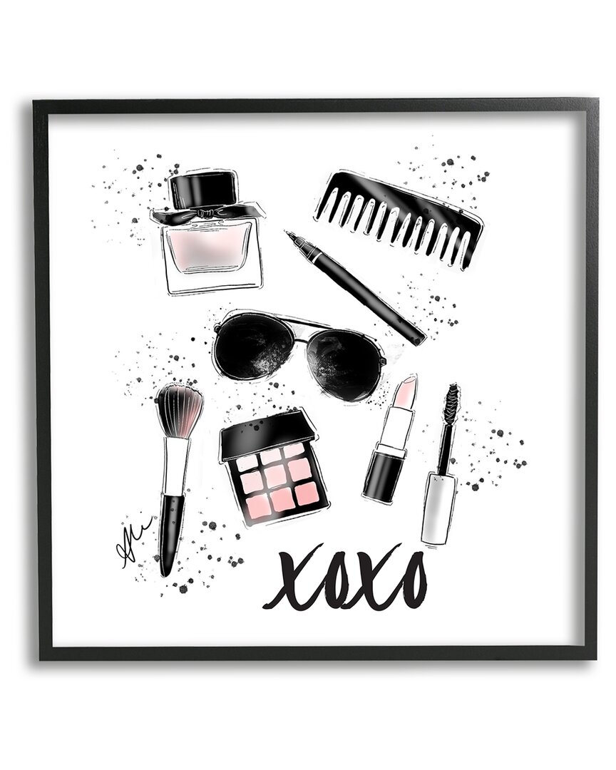 Stupell Xoxo Glam Cosmetics Makeup Framed Giclee Wall Art By Alison Petrie