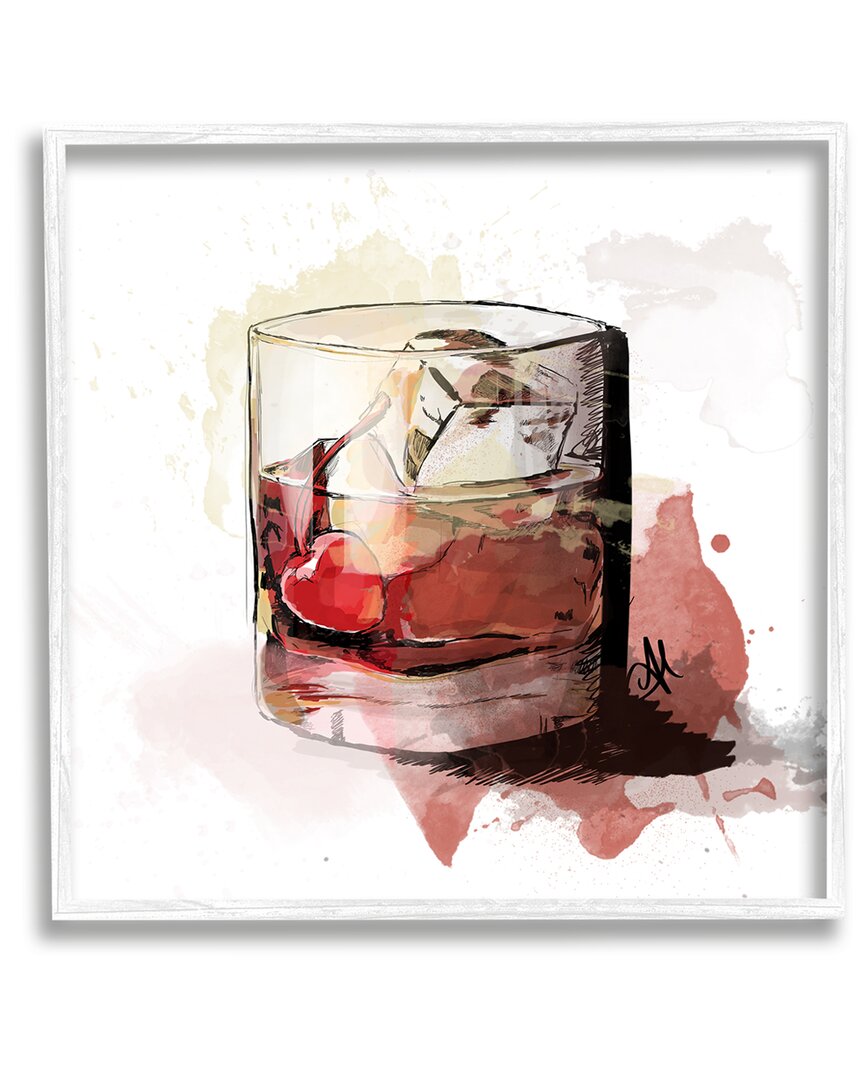Stupell Cherry Liquor Cocktail Glass Framed Giclee Wall Art By Alison Petrie