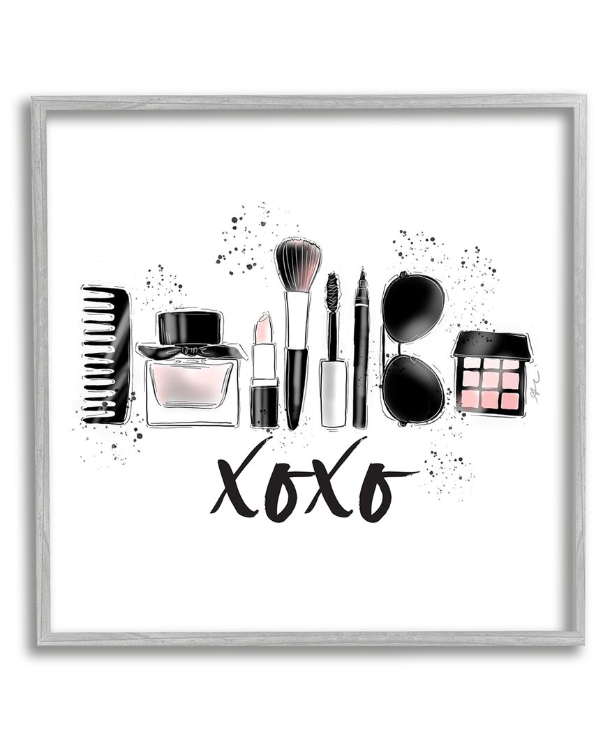 Stupell Xoxo Various Glam Makeup Framed Giclee Wall Art By Alison Petrie