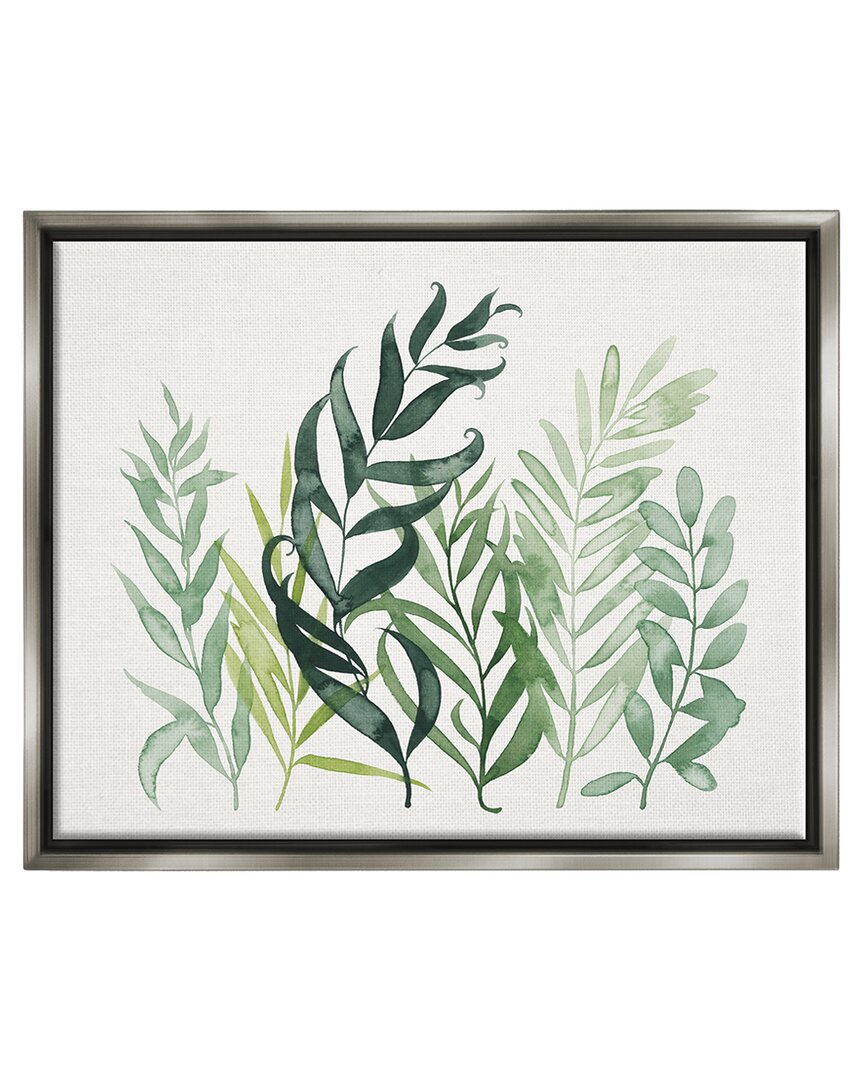 Stupell Layered Plant Leaves Botanical Framed Floater Canvas Wall Art By Grace Popp