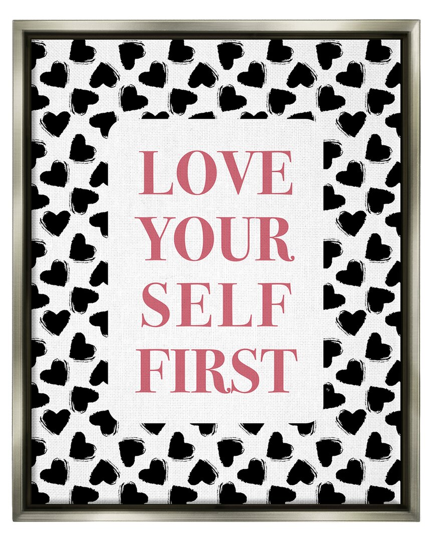 Stupell Love Yourself First Phrase Framed Floater Canvas Wall Art By Martina Pavlova