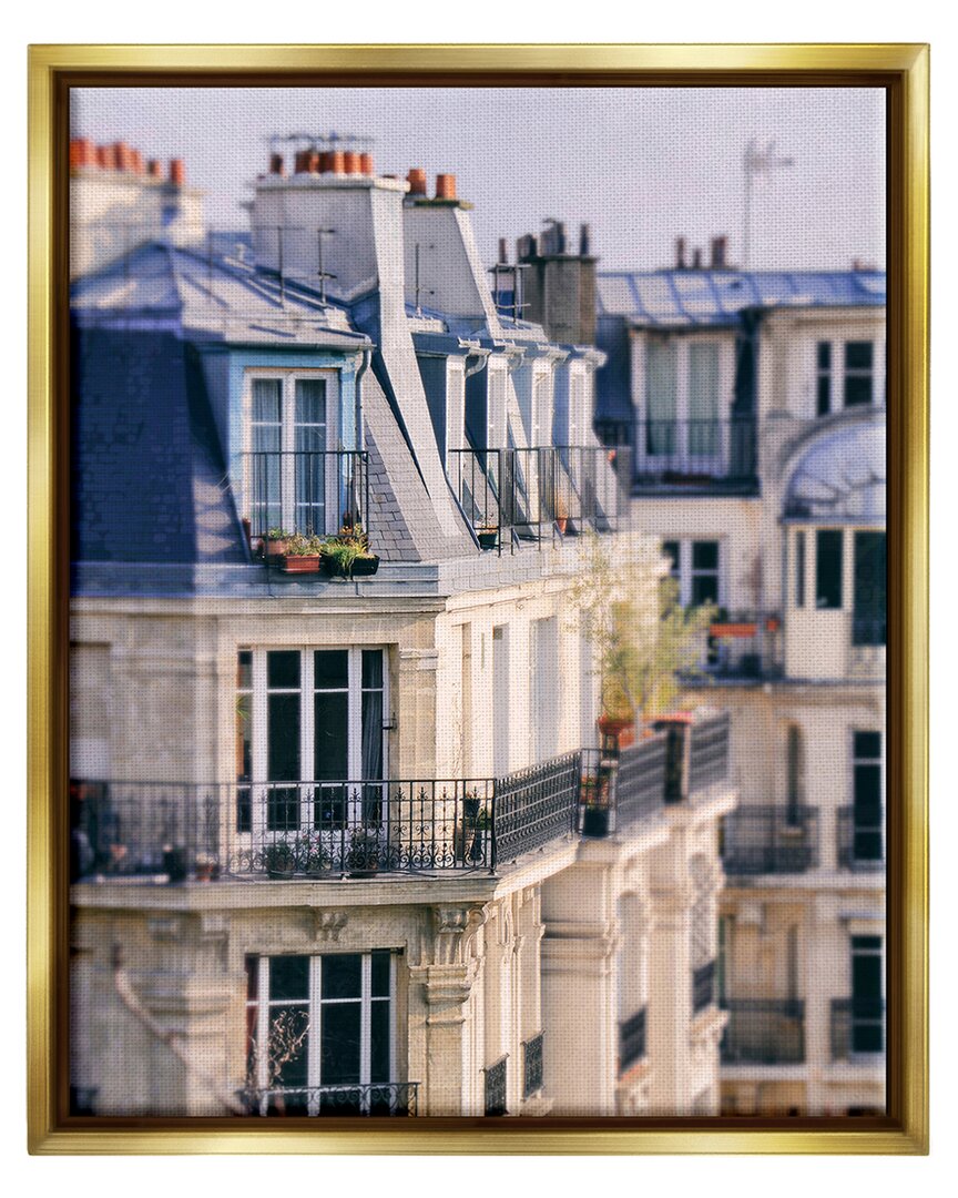STUPELL PARISIAN ARCHITECTURE BUILDINGS FRAMED FLOATER CANVAS WALL ART BY CARINA OKULA 