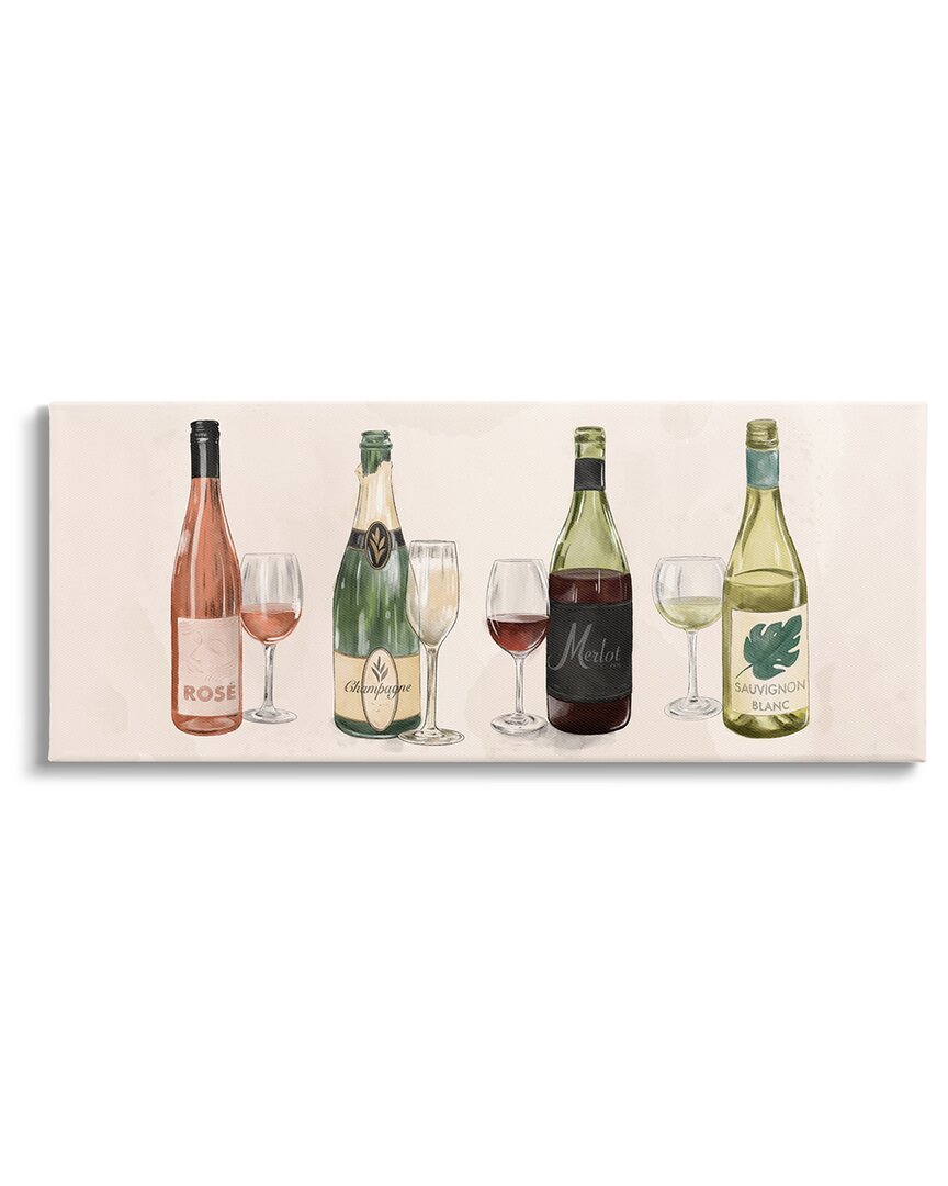 Stupell Various Wine Champagne Bottles Canvas Wall Art By The Saturday Evening Post In Multi