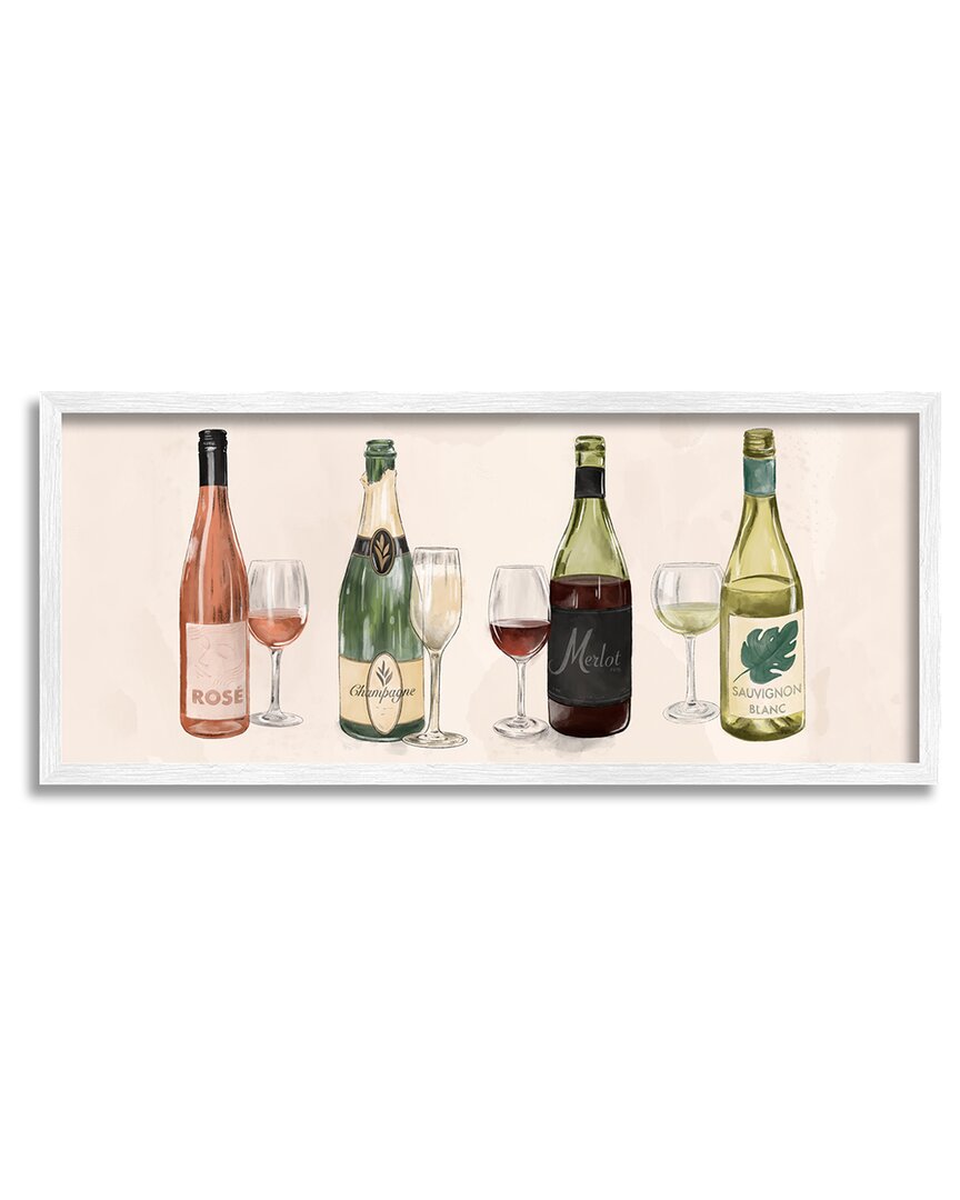 Stupell Various Wine Champagne Bottles Framed Giclee Wall Art By The Saturday Evening Post