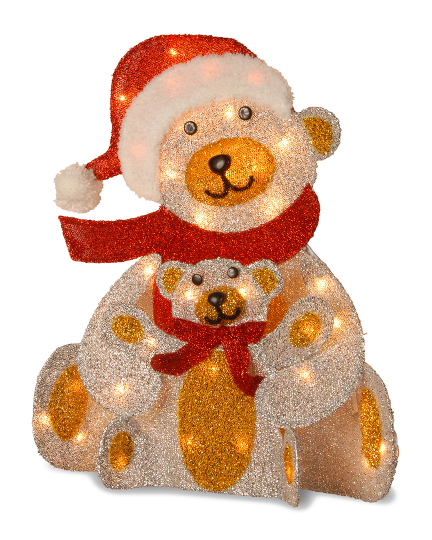NATIONAL TREE COMPANY NATIONAL TREE COMPANY 24IN FABRIC BEAR WITH LIGHTS