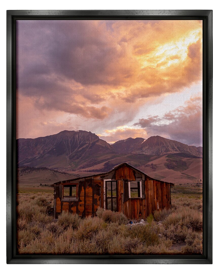 Stupell Rural Sunset Countryside Hut Framed Floater Canvas Wall Art By Jeff Poe