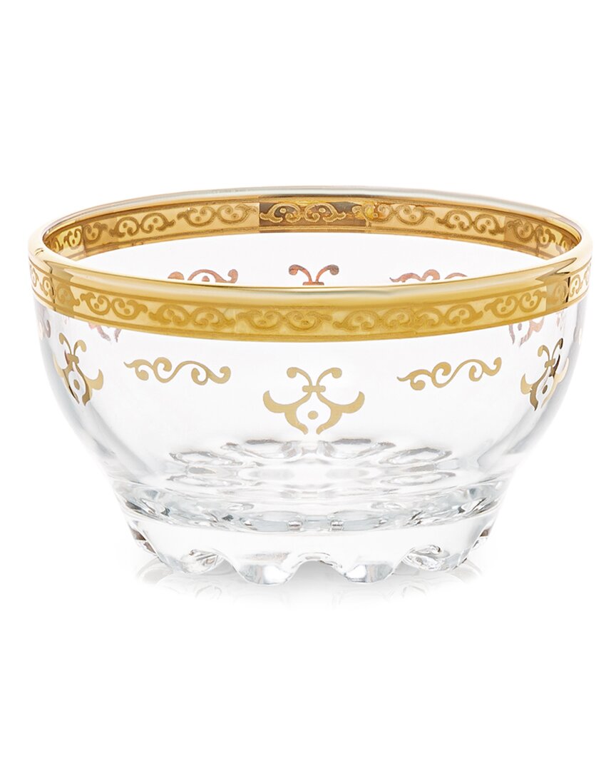 Shop Alice Pazkus Set Of 6 Glass Dessert Bowls With Rich Gold Artwork