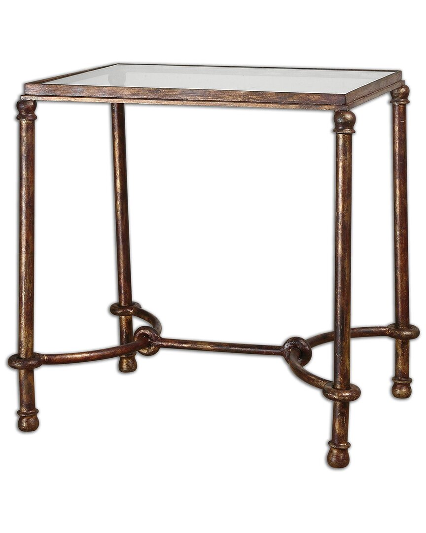 Uttermost Warring Iron End Table In Silver