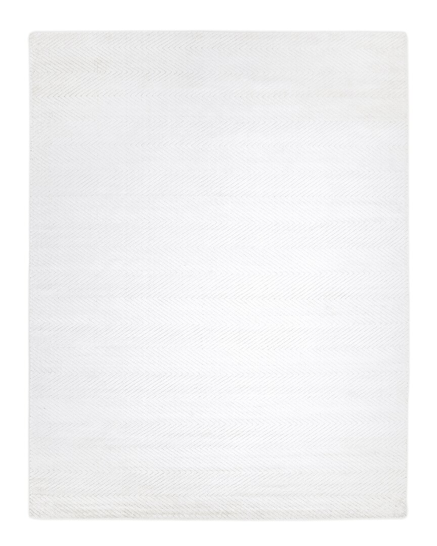 Solo Rugs Chevelle Contemporary Chevron Hand-loomed Area Rug In Ivory