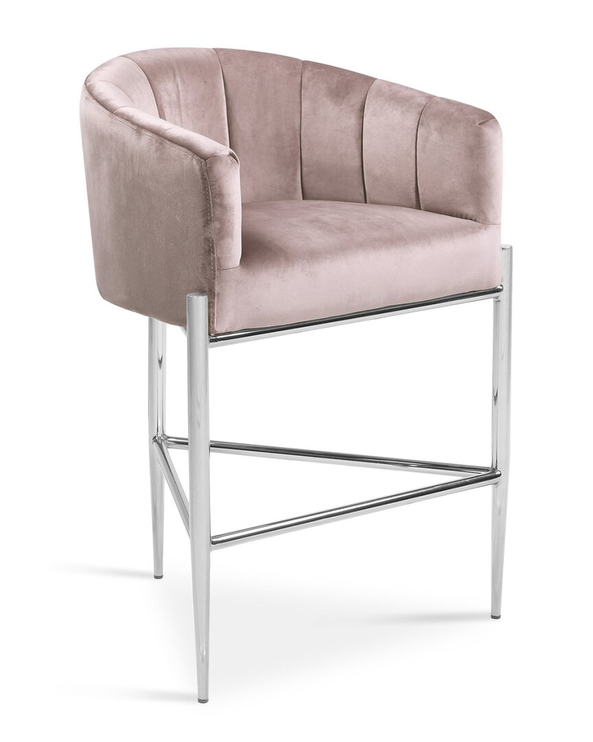 Chic Home Cyrene Counter Stool With Chrome Legs In Blush