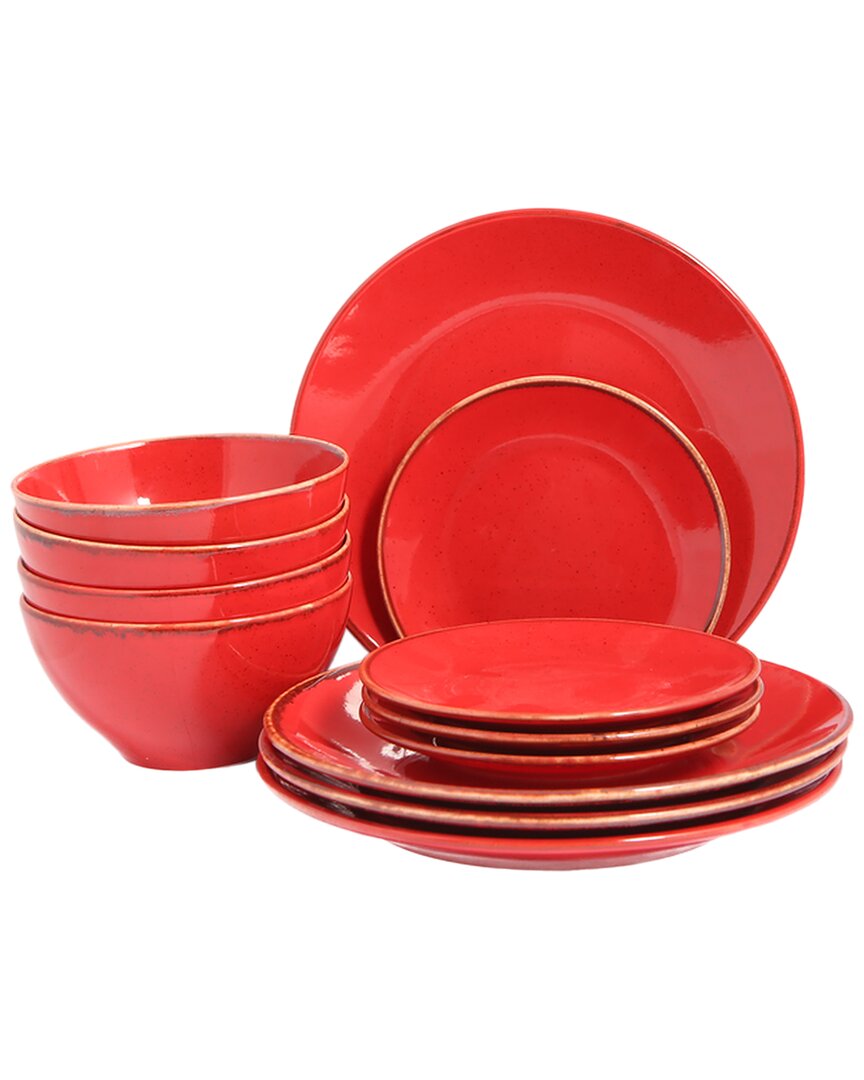 Porland Seasons 12pc Place Setting In Red