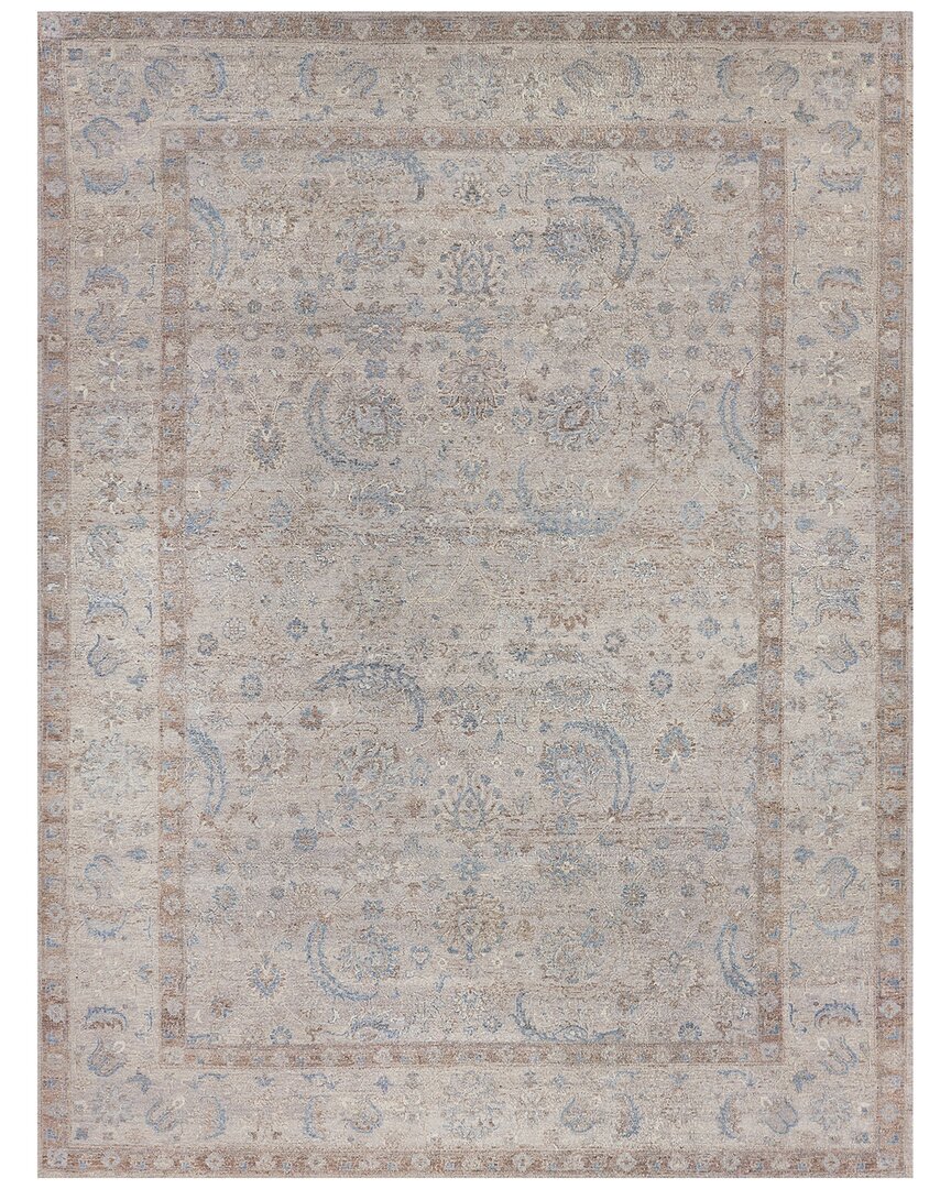 Exquisite Rugs Harper Hand-knotted New Zealand Wool Beige/ivory/blue Area Rug