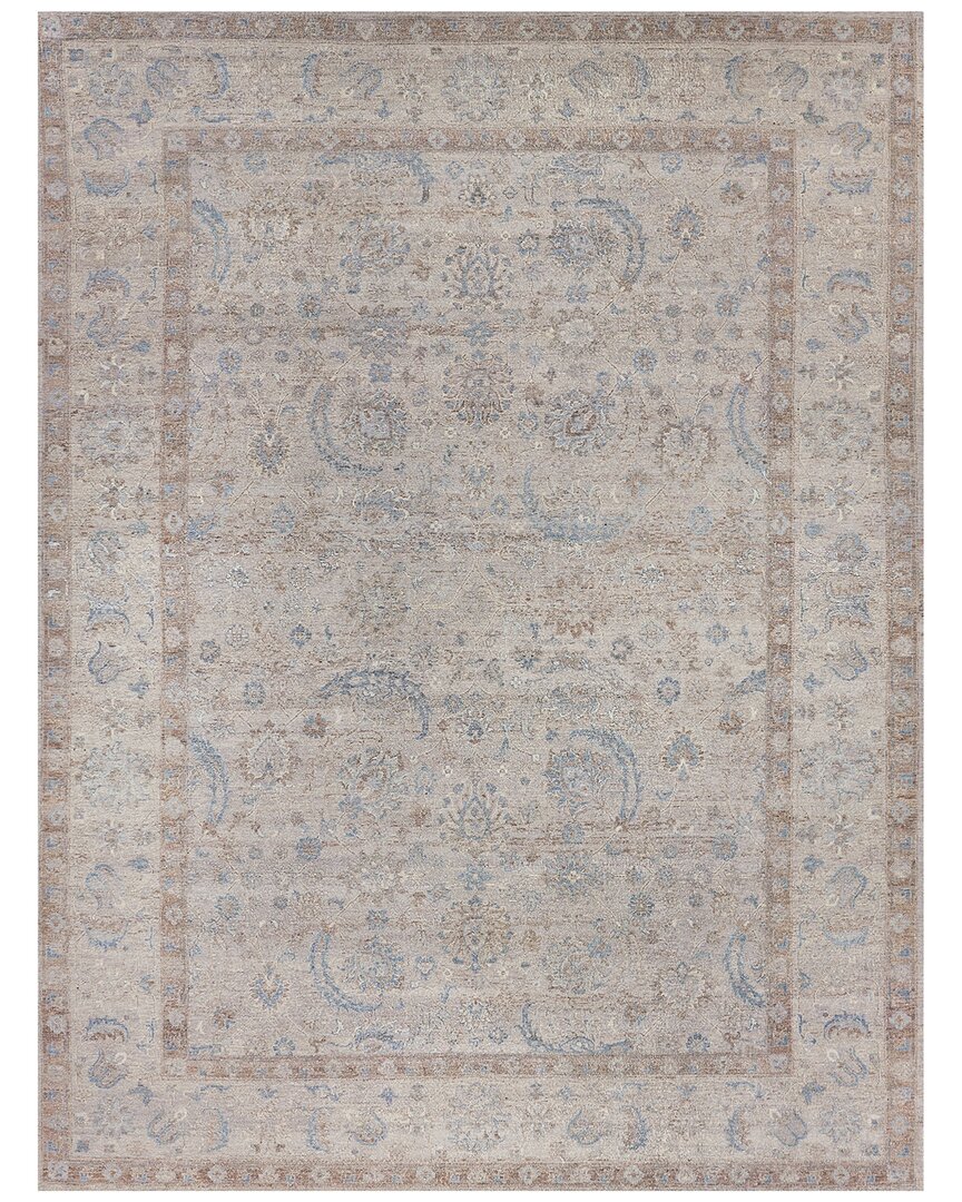 Exquisite Rugs Harper Hand-knotted New Zealand Wool Beige/ivory/blue Area Rug In Beige