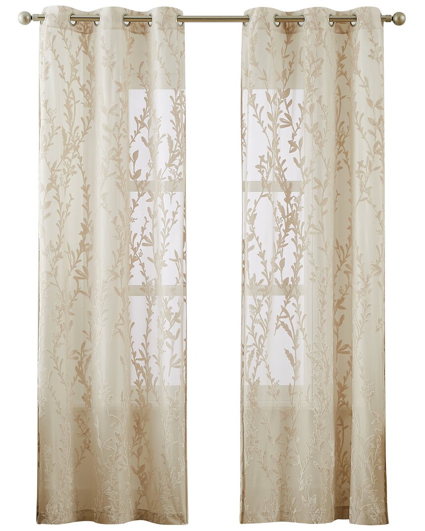 5th Avenue Lux Shelton Burn Out Sheer Window Panel Pair