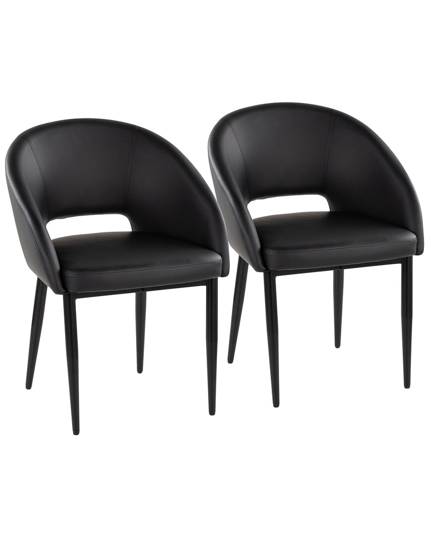 Lumisource Set Of 2 Renee Upholstered Chair In Black
