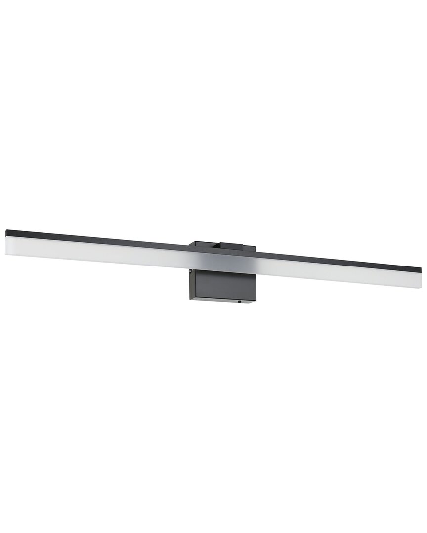 Shop Eglo Palmital Integrated Led Bath/vanity Light With Black Finish & Satin Shade