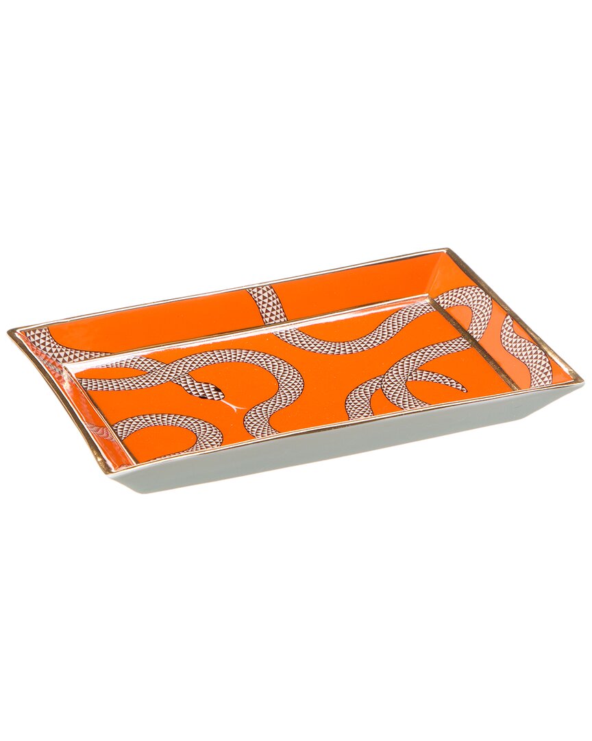 Jonathan Adler Eden Rectangular Tray In Orange