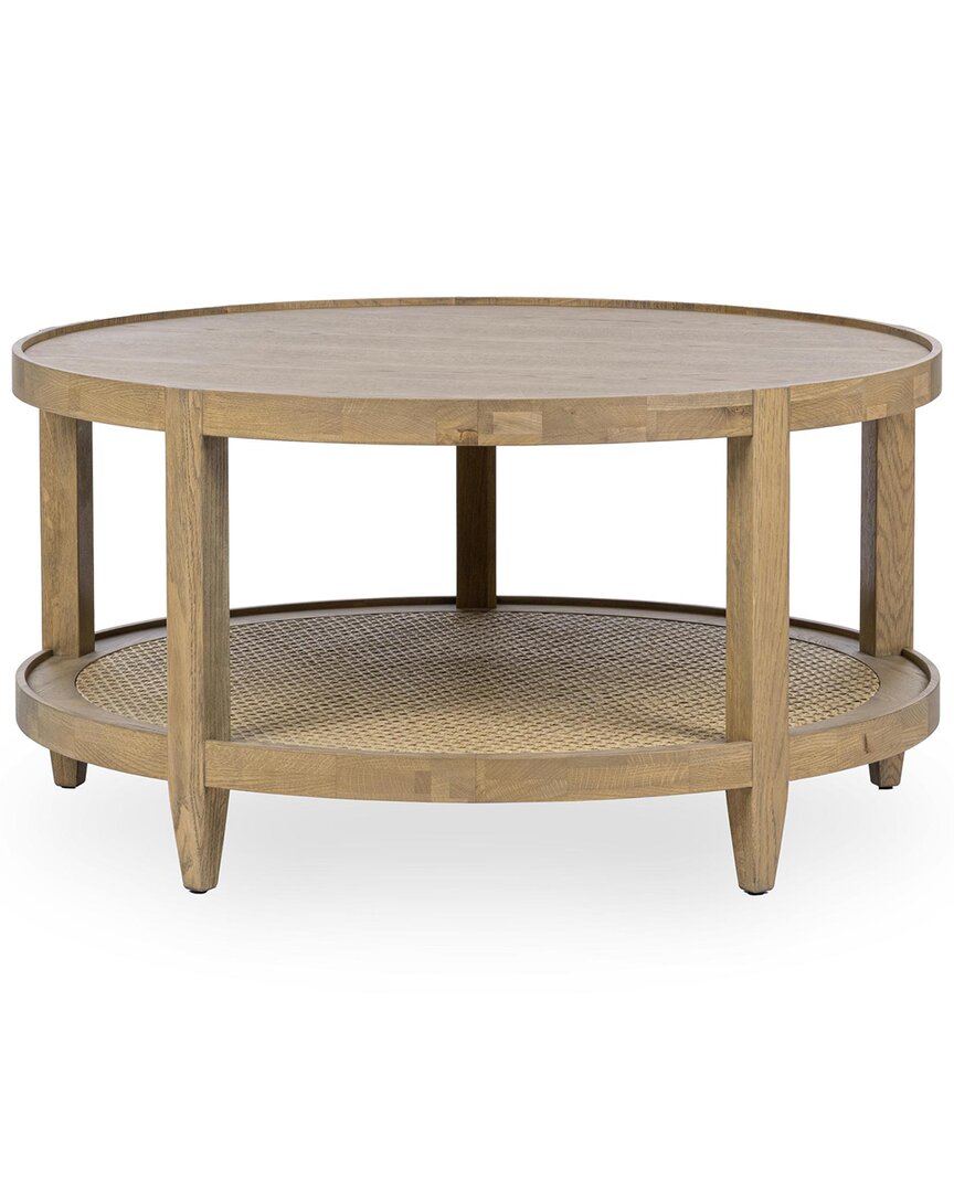 Classic Home Devin Oak Round Coffee Table