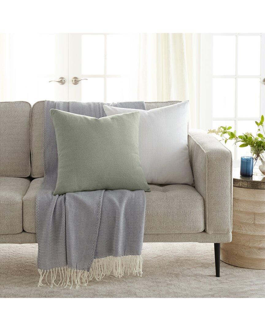 Home Collection Pack Of 2 Slub Throw Pillows In Grey