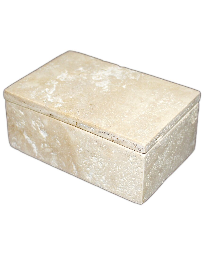 Bidkhome Travertine Concave Bowl 8x8x2 In Beige