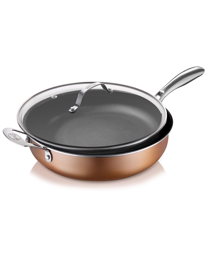 Gotham Steel Copper Cast Jumbo Cookware Pan With Lid