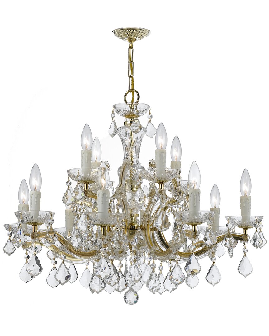 Shop Crystorama Maria Theresa 12-light Spectra Crystal Gold Chandelier