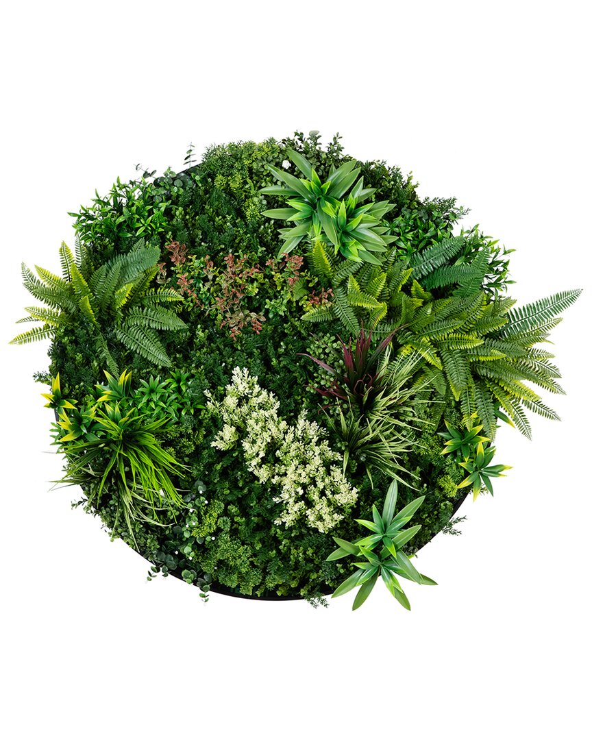 Nearly Natural Indoor/outdoor Uv-resistant Amazon Rainforest Artificial Living Wall Art Panel In Fra In Green