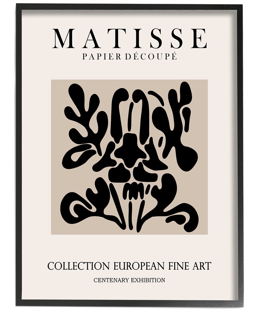 Stupell Abstract Contemporary Black Floral Design Matisse Typography By Ros Ruseva Wall Art